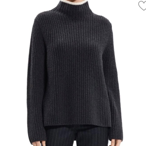 Theory Karenia Cashmere And Felted Wool Turtleneck Sweater sz M - Picture 2 of 6